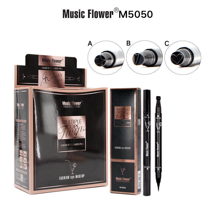 Music Flower Double tattoo seal eyeliner pen#5050